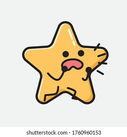 An illustration of Cute Star Vector Character in Flat Design Style
