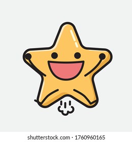 An illustration of Cute Star Vector Character in Flat Design Style