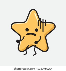 Ilustración del carácter vectorial de estrella corta en estilo de diseño plano