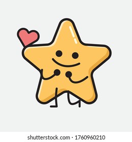 An illustration of Cute Star Vector Character in Flat Design Style