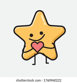 Eine Illustration von Cute Star Vector Character in Flat Design Style