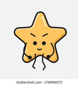 An illustration of Cute Star Vector Character in Flat Design Style