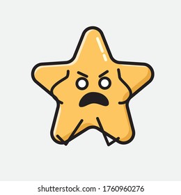 An illustration of Cute Star Vector Character in Flat Design Style