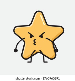 An illustration of Cute Star Vector Character in Flat Design Style