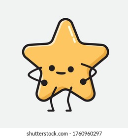 An illustration of Cute Star Vector Character in Flat Design Style