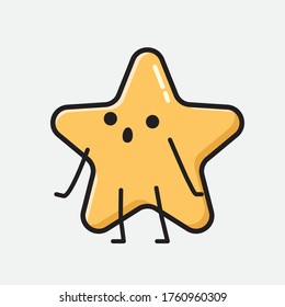 Ilustración del carácter vectorial de estrella corta en estilo de diseño plano