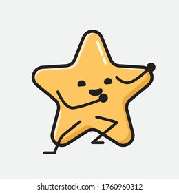 An illustration of Cute Star Vector Character in Flat Design Style