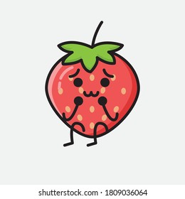 An illustration of Cute Strawberry Mascot Vector Character