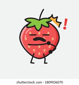 An illustration of Cute Strawberry Mascot Vector Character