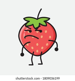 An illustration of Cute Strawberry Mascot Vector Character
