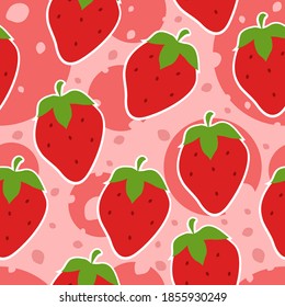 ilustración lindo fresa patrón sin soldadura 