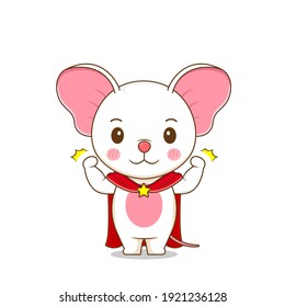 Ilustración del lindo y fuerte personaje del ratón