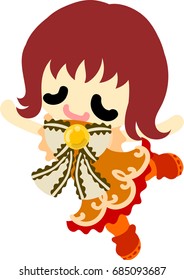 The illustration of cute stylish girl