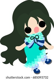 The illustration of cute stylish girl