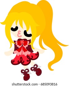 The illustration of cute stylish girl