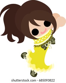 The illustration of cute stylish girl