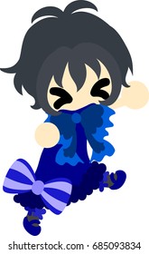 The illustration of cute stylish girl