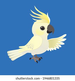 
An illustration of a cute sulphur-crested cockatoo
