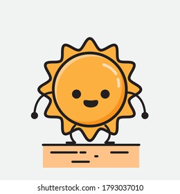 An illustration of Cute Sun Vector Character