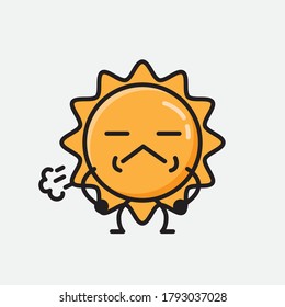 Ilustración de un carácter vector de sol puro