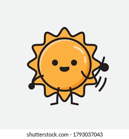 An illustration of Cute Sun Vector Character