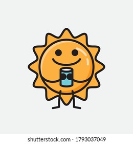 Ilustración de un carácter vector de sol puro