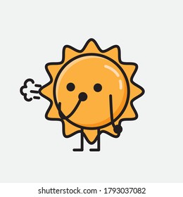 An illustration of Cute Sun Vector Character