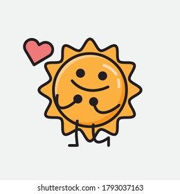 Ilustración de un carácter vector de sol puro