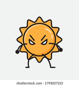 Ilustración de un carácter vector de sol puro