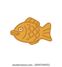 Illustration of a cute taiyaki is isolated on the white background