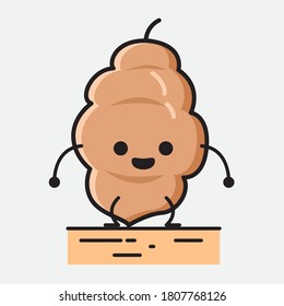 An illustration of Cute Tamarind Fruit Mascot Vector Character