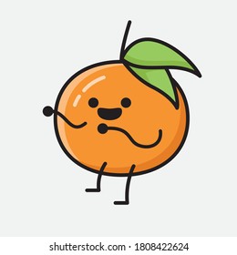 Eine Illustration von Cute Tangerine Fruit Vector Character