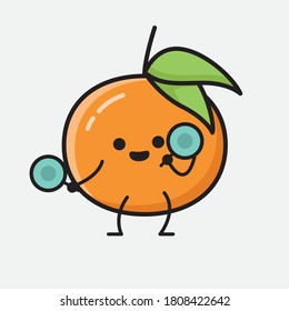 An illustration of Cute Tangerine Fruit Vector Character