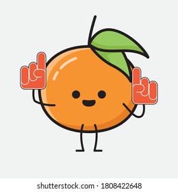 An illustration of Cute Tangerine Fruit Vector Character