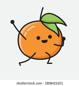 An illustration of Cute Tangerine Fruit Vector Character