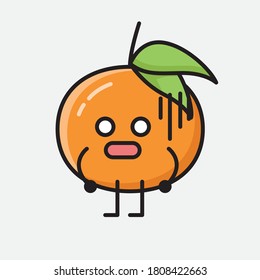 An illustration of Cute Tangerine Fruit Vector Character