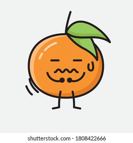 An illustration of Cute Tangerine Fruit Vector Character