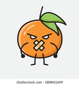 Ilustración del carácter de vector de frutas de mandarina pura