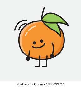 Ilustración del carácter de vector de frutas de mandarina pura