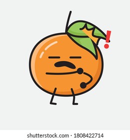 An illustration of Cute Tangerine Fruit Vector Character