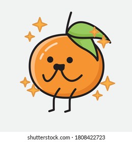 An illustration of Cute Tangerine Fruit Vector Character