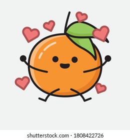 Ilustración del carácter de vector de frutas de mandarina pura