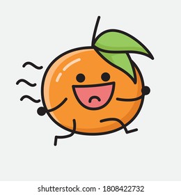 An illustration of Cute Tangerine Fruit Vector Character