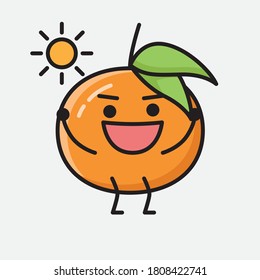 An illustration of Cute Tangerine Fruit Vector Character