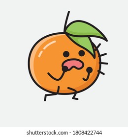 An illustration of Cute Tangerine Fruit Vector Character