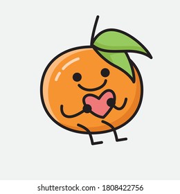An illustration of Cute Tangerine Fruit Vector Character