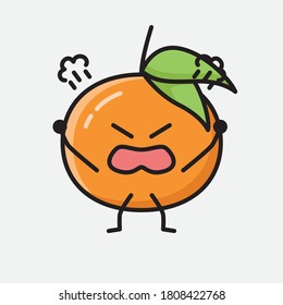 An illustration of Cute Tangerine Fruit Vector Character
