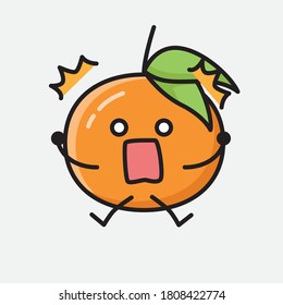 Ilustración del carácter de vector de frutas de mandarina pura