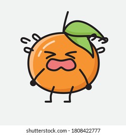 An illustration of Cute Tangerine Fruit Vector Character