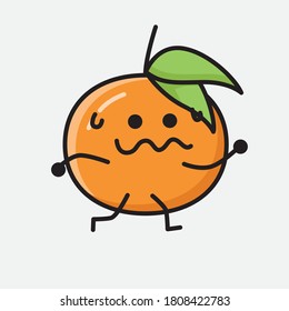 An illustration of Cute Tangerine Fruit Vector Character